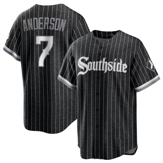 Chicago White Sox #7 Tim Anderson Black City Connect Replica Player Jersey Baseball Jerseys