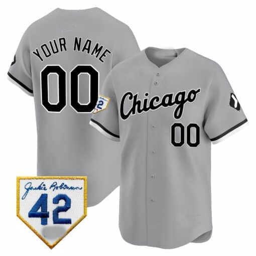 Custom Chicago White Sox 2024 Jackie Robinson Patch Vapor Premier Limited Jersey ¨C Gray KLUNKIM