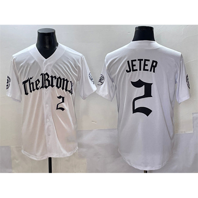 New York Yankees #2 Derek Jeter White KLUNKIM 'Gothic Legacy Edition' Vapor Premier Limited Stitched Jersey