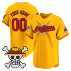 Custom Cleveland Indians x One Piece Gold KLUNKIM Vapor Premier Limited Jersey - Stitched