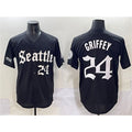 Seattle Mariners #24 Ken Griffey Jr. Black KLUNKIM 'Deep Sea Gothic Edition' Vapor Premier Limited Stitched Jersey