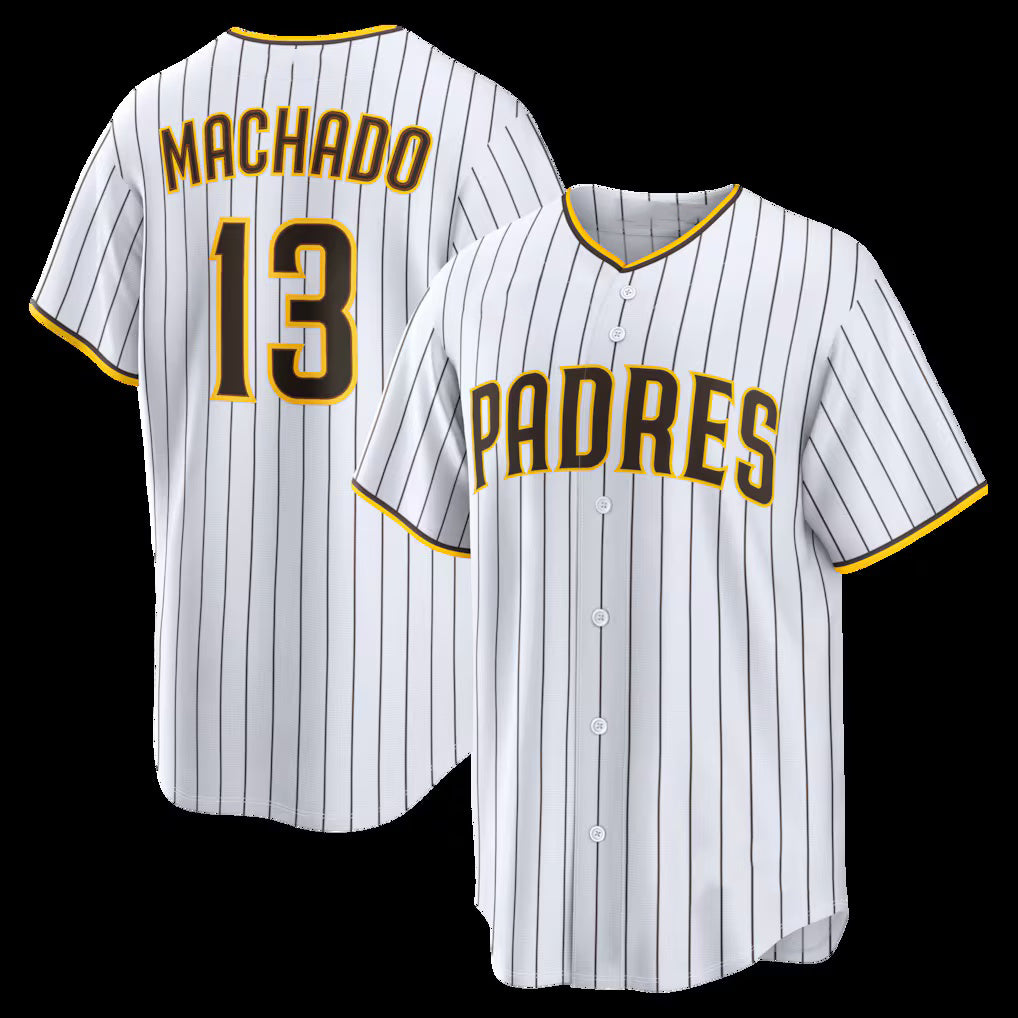 San Diego Padres #13 Manny Machado White KLUNKIM Home Replica Player Jersey 2