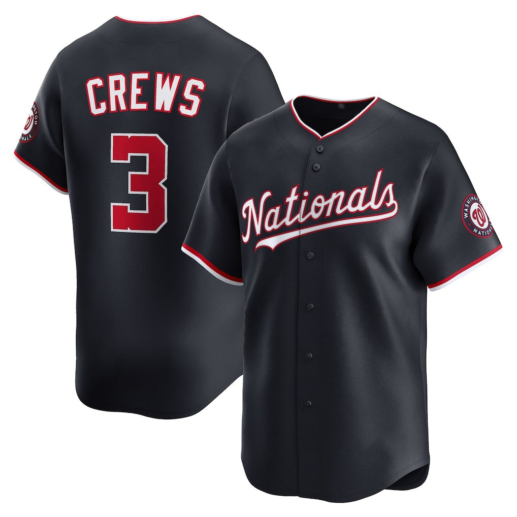Washington Nationals #3 Dylan Crews Navy KLUNKIM Alternate Limited Jersey