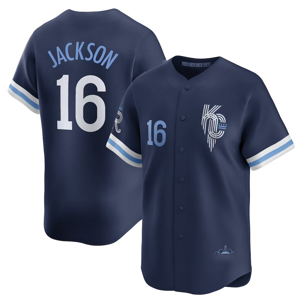 Kansas City Royals #16 Bo Jackson Navy KLUNKIM City Connect Retired Player Jersey