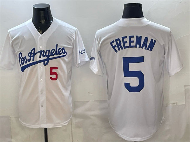 Los Angeles Dodgers #5 Freddie Freeman White KLUNKIM Alternate Stadium Stitched Jersey