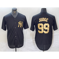 New York Yankees #99 Aaron Judge Black Gold KLUNKIM Cool Base Stitched Jersey