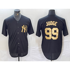 New York Yankees #99 Aaron Judge Black Gold KLUNKIM Cool Base Stitched Jersey