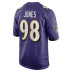 B.Ravens #98 Travis Jones Purple KLUNKIM Player Game Jersey