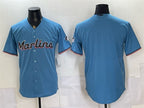 Miami Marlins Blank Blue KLUNKIM Cool Base Stitched Jersey
