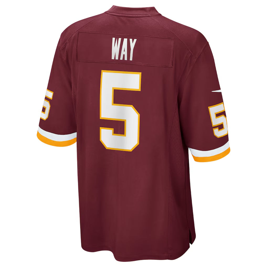 W.Football Team #5 Tress Way Game Jersey - Burgundy KLUNKIM
