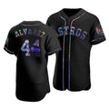 Houston Astros #44 Yordan Alvarez Iridescent Holographic Collection Jersey - Black KLUNKIM