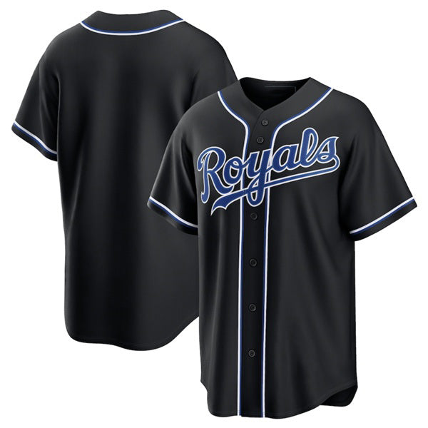 Kansas City Royals Blank Black KLUNKIM Out Stitched Jersey