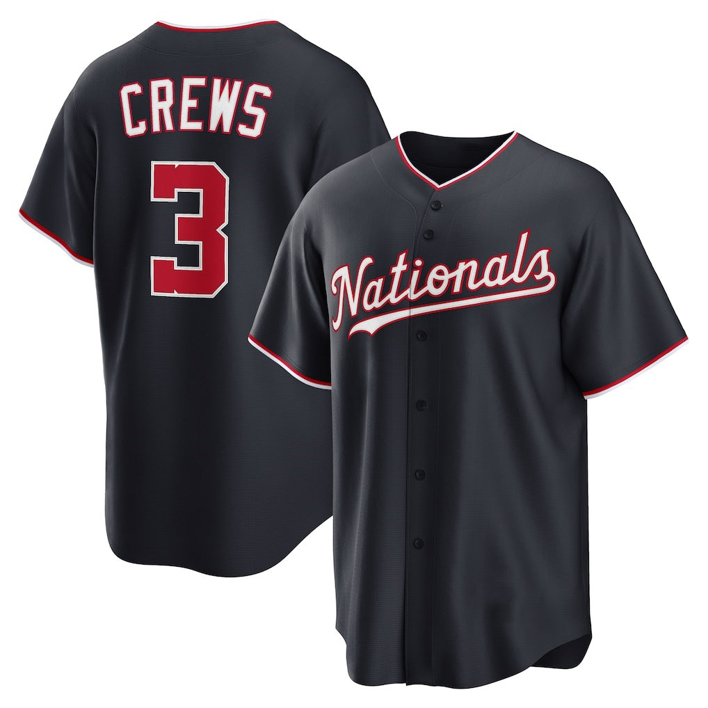 Washington Nationals #3 Dylan Crews Navy KLUNKIM Alternate Replica Jersey