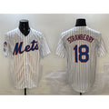 New York Mets #18 Darryl Strawberry White KLUNKIM 2025 Spring Training Cool Base Stitched Jersey