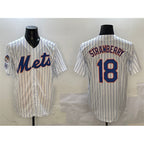 New York Mets #18 Darryl Strawberry White KLUNKIM 2025 Spring Training Cool Base Stitched Jersey