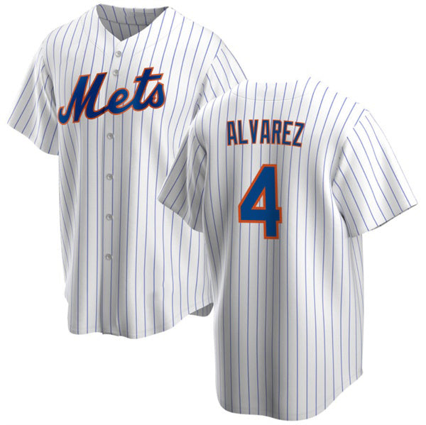 New York Mets #4 Francisco ¨¢lvarez White KLUNKIM Cool Base Stitched Jersey