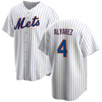 New York Mets #4 Francisco ¨¢lvarez White KLUNKIM Cool Base Stitched Jersey