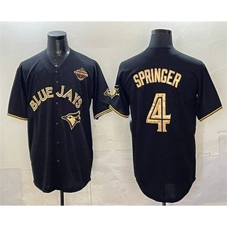 Toronto Blue Jays #4 George Springer Black Gold KLUNKIM 2025 American League Champions Limited Stitched Jersey