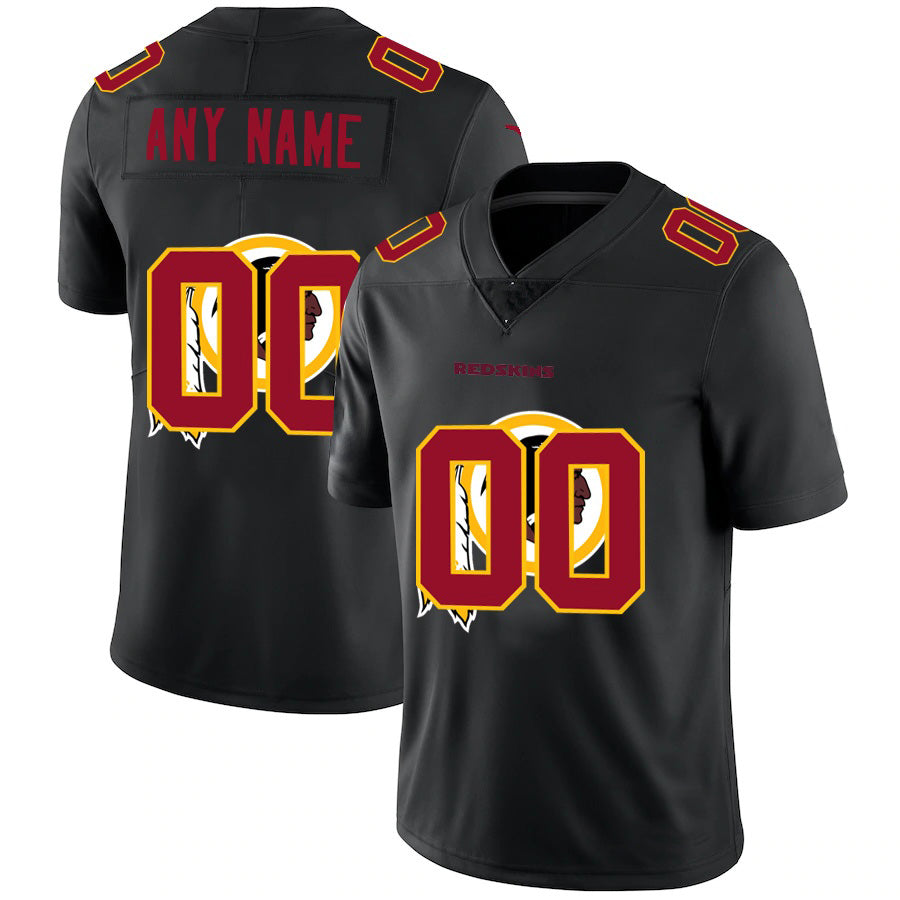 Custom W.Redskins Black KLUNKIM Team Logo Dual Overlap Limited Jersey