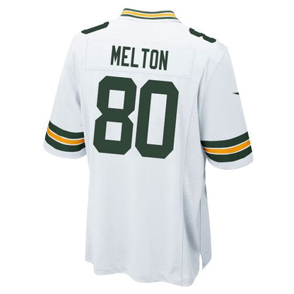 GB.Packers #80 Bo Melton White Game American Football Stitched Jersey