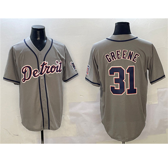 Detroit Tigers #31 Riley Greene Gray KLUNKIM With Patch Cool Base Stitched Jersey