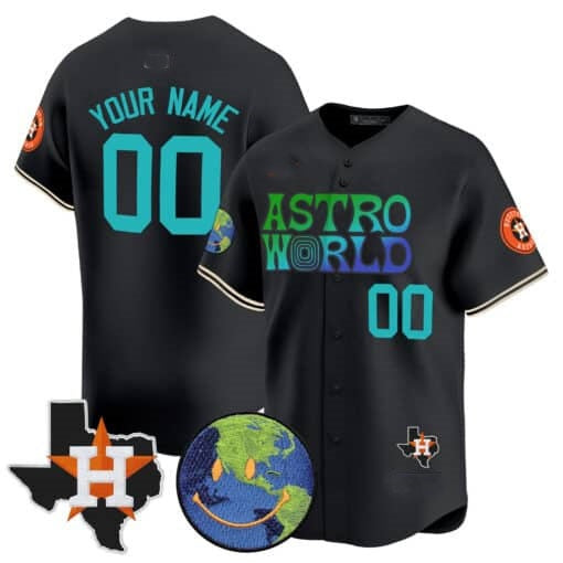 Custom Houston Astros Cactus Jack Astro World Vapor Premier Limited Jersey ¨C Black KLUNKIM
