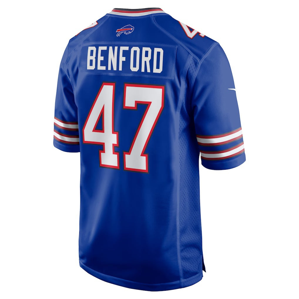 B.Bills #47 Christian Benford Royal KLUNKIM Game Jersey