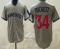 Minnesota Twins #34 Kirby Puckett Grey KLUNKIM Cool Base Stitched Jersey