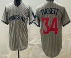 Minnesota Twins #34 Kirby Puckett Grey KLUNKIM Cool Base Stitched Jersey