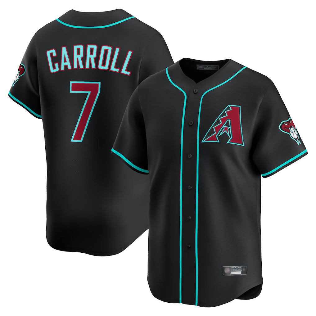 Arizona Diamondbacks #7 Corbin Carroll Player Black KLUNKIM Limited Home Game Stitched Jerseys