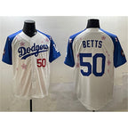 Los Angeles Dodgers #50 Mookie Betts White Royal KLUNKIM 2025 Tokyo Series Limited Stitched Jersey