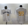 New York Yankees #99 Aaron Judge White KLUNKIM Pinstripe Without Name Fashion Cool Base Jerseys