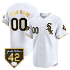Custom Chicago White Sox 2024 Jackie Robinson Patch Vapor Premier Limited Jersey ¨C White Gold KLUNKIM