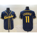 Milwaukee Brewers #11 Jackson Chourio Navy KLUNKIM With Home Patch Limited Stitched Jersey