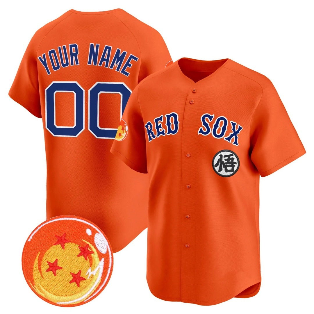 Custom Boston Red Sox x Dragon Ball Orange KLUNKIM Vapor Premier Limited Jersey - All Stitched