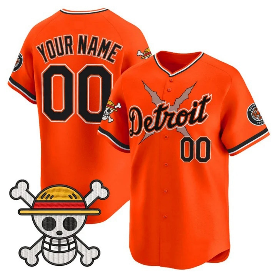 Custom Detroit Tigers x One Piece Orange KLUNKIM Vapor Premier Limited Jersey - Stitched