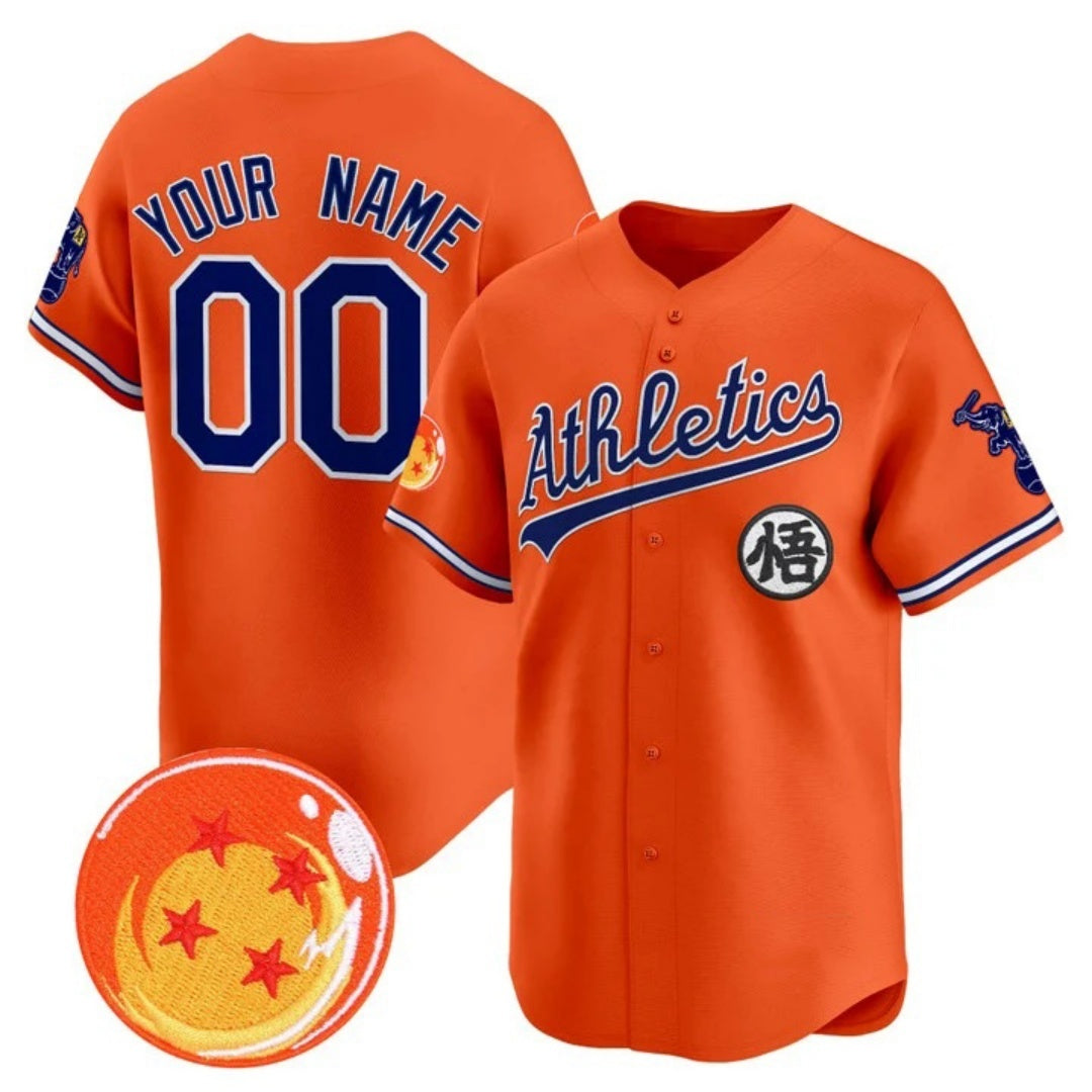 Custom Oakland Athletics x Dragon Ball Orange KLUNKIM Vapor Premier Limited Jersey - All Stitched