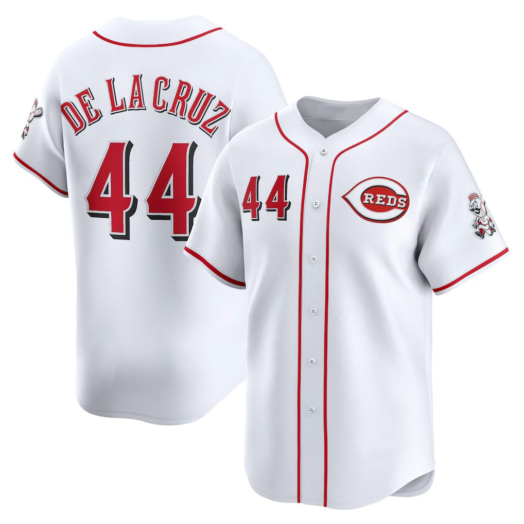 Cincinnati Reds #44 Elly De La Cruz White KLUNKIM Home Limited Player Jersey
