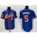 New York Mets #5 David Wright Blue KLUNKIM With Patch Cool Base Stitched Jersey