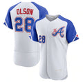 Atlanta Braves #28 Matt Olson White KLUNKIM 2023 City Connect Flex Base Stitched Jersey 2
