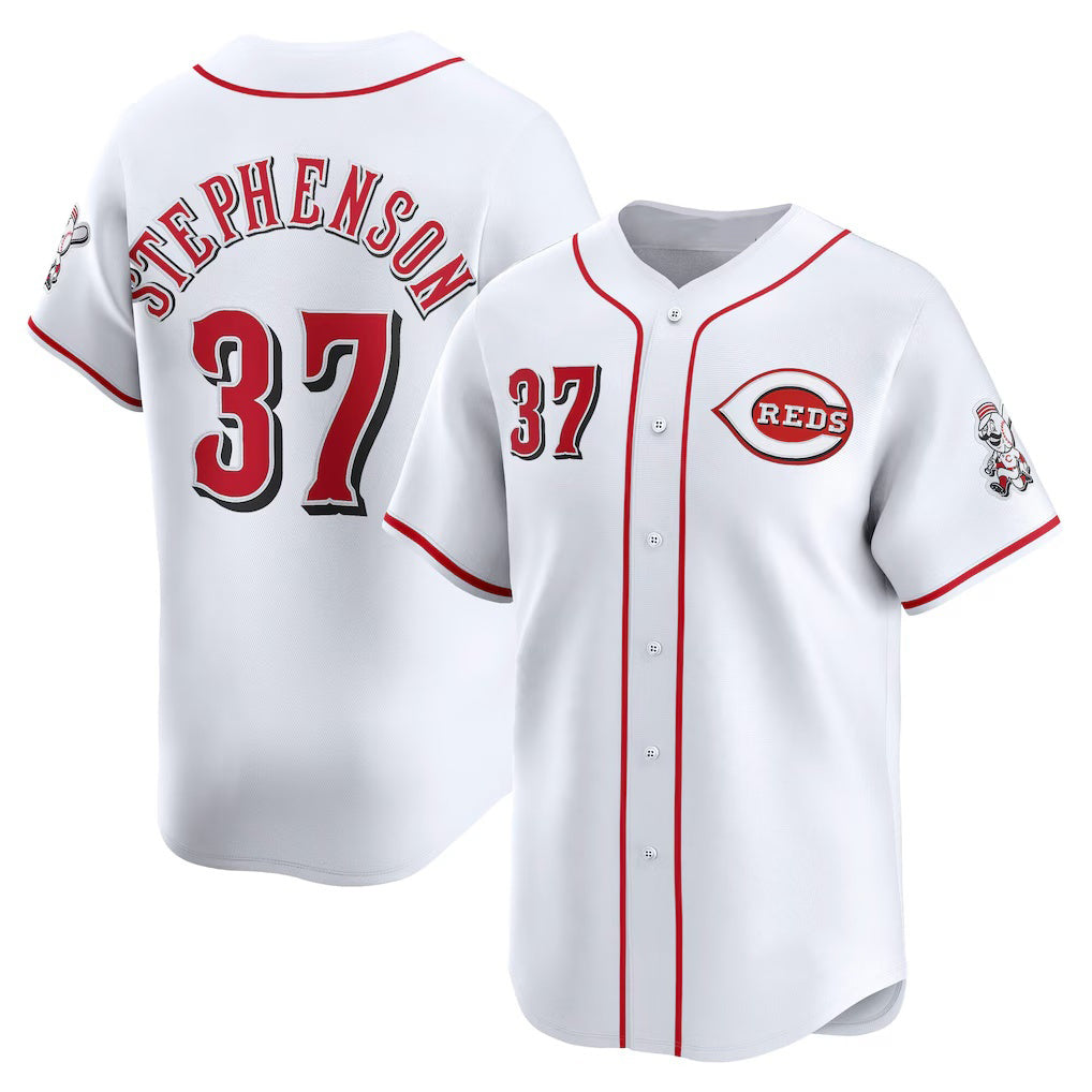 Cincinnati Reds #37 Tyler Stephenson White KLUNKIM Home Limited Player Jersey