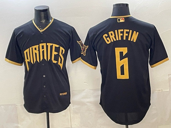 Pittsburgh Pirates #6 Konnor Griffin Black KLUNKIM 2026 City Connect Stadium Stitched Jersey