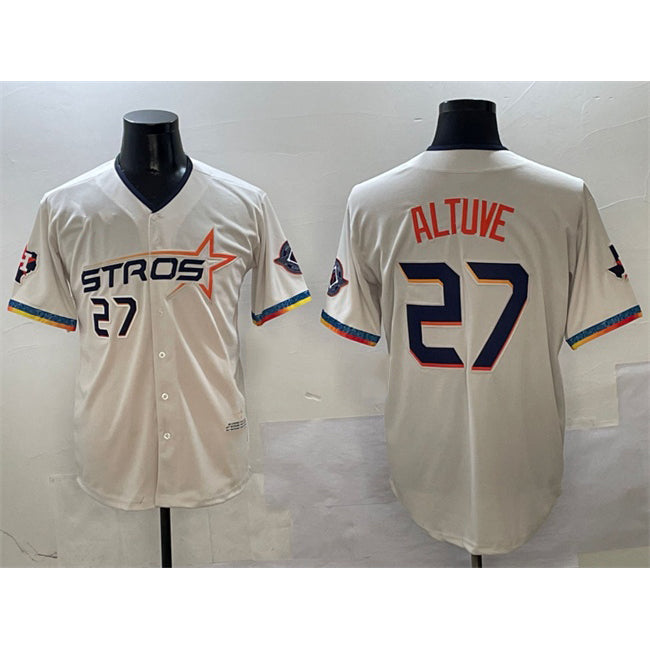 Houston Astros #27 Jose Altuve Cream KLUNKIM 2025 City Connect With Texas Patch Limited Stitched Jersey