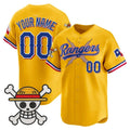 Custom Texas Rangers x One Piece Gold KLUNKIM Vapor Premier Limited Jersey - Stitched