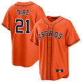 Houston Astros #21 Yainer Diaz Player Orange KLUNKIM Home Game Stitched Jerseys