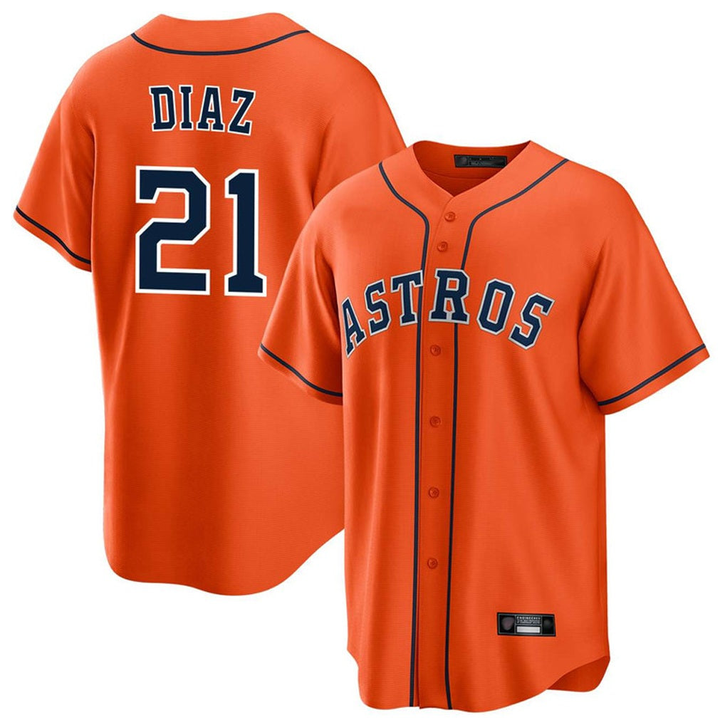 Houston Astros #21 Yainer Diaz Player Orange KLUNKIM Home Game Stitched Jerseys