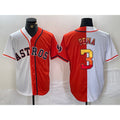 Houston Astros #3 Jeremy Pena White Orange KLUNKIM Split Stitched Jersey 2