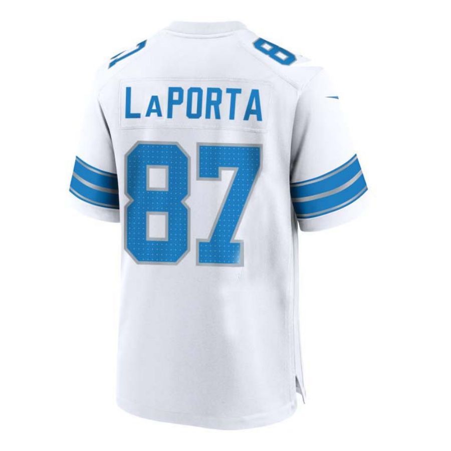 D.Lions #87 Sam LaPorta White 2nd Alternate Game Jersey American Football Jerseys