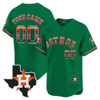 Custom Houston Astros Mexico Texas Patch Vapor Premier Limited Jersey ¨C Green KLUNKIM