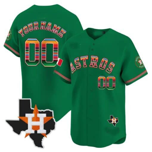 Custom Houston Astros Mexico Texas Patch Vapor Premier Limited Jersey ¨C Green KLUNKIM
